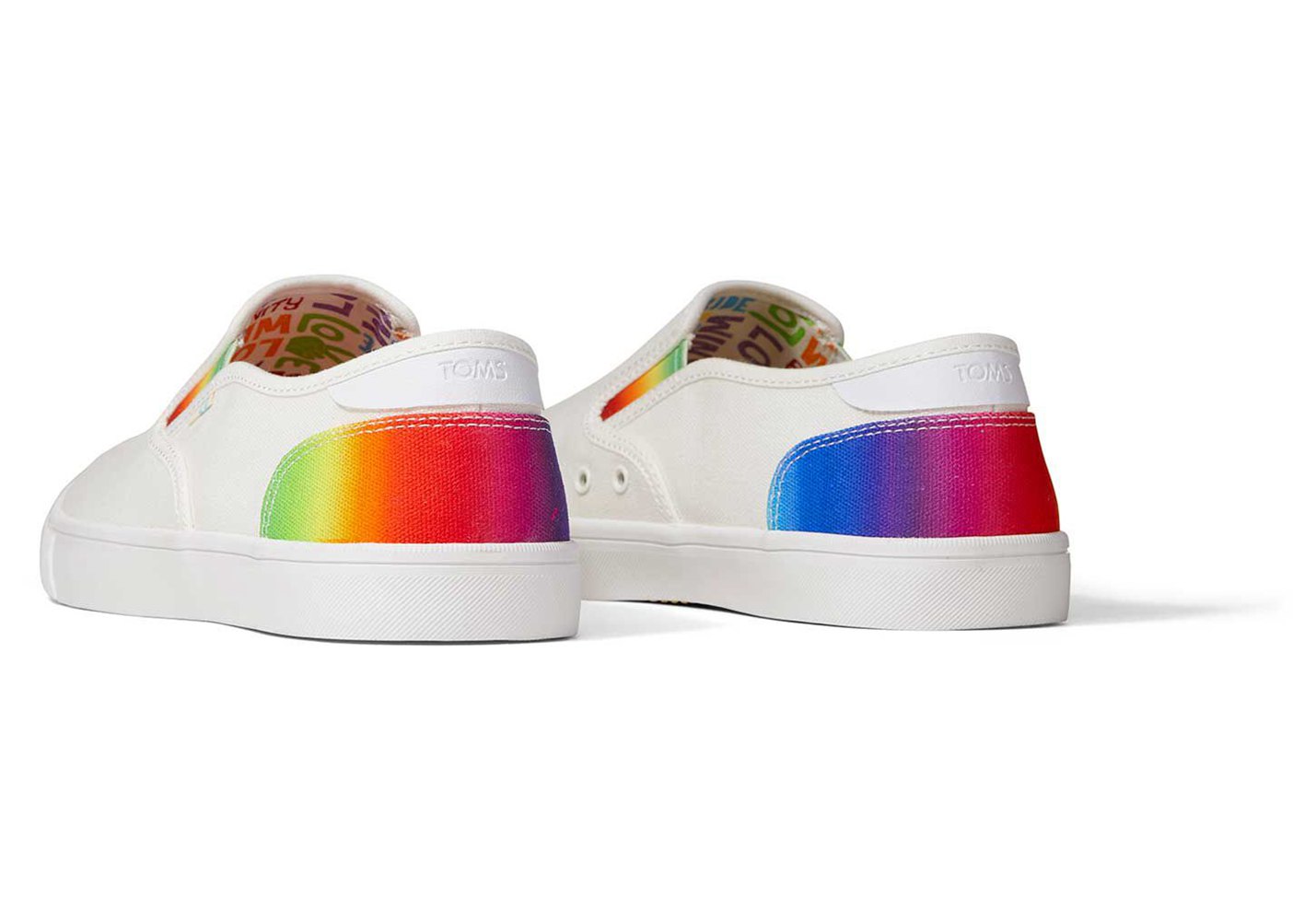 Toms Baja Unity Rainbow Slip On White - Mens - 16529-CUBH